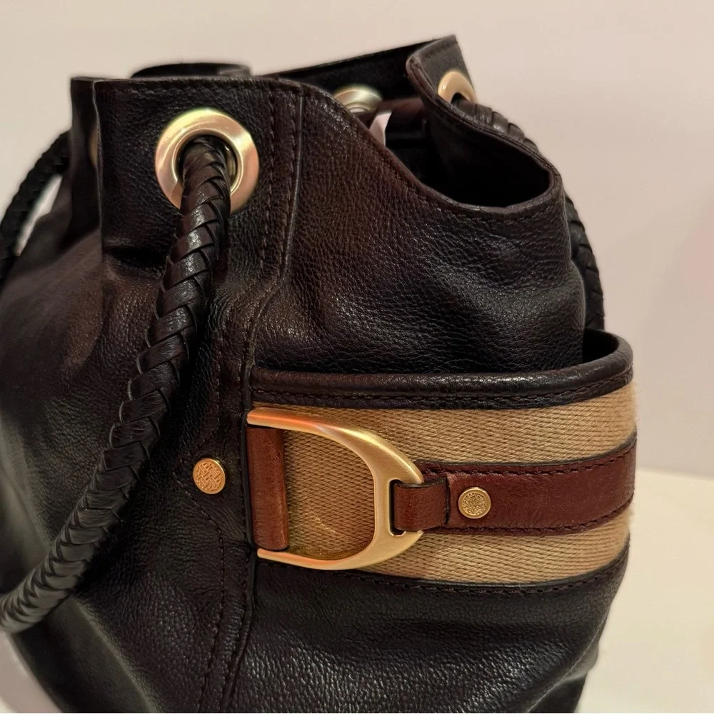 Cole Haan Small Denney Bag Black Chestnut Spectator Saddle Unit Style B21826